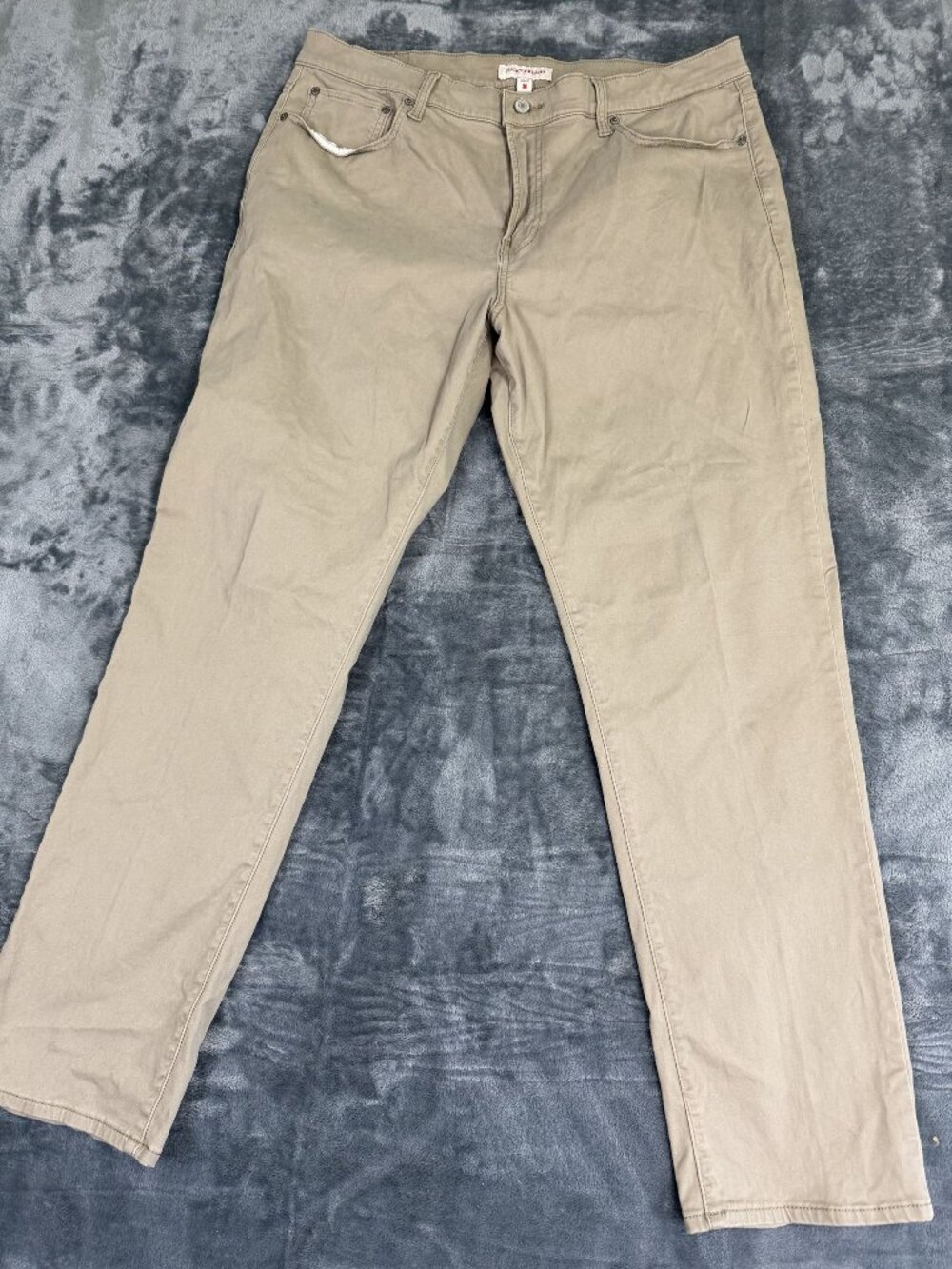 Lucky Brand Mens 38x32 Athletic Straight Pants Tan Cotton Casual
